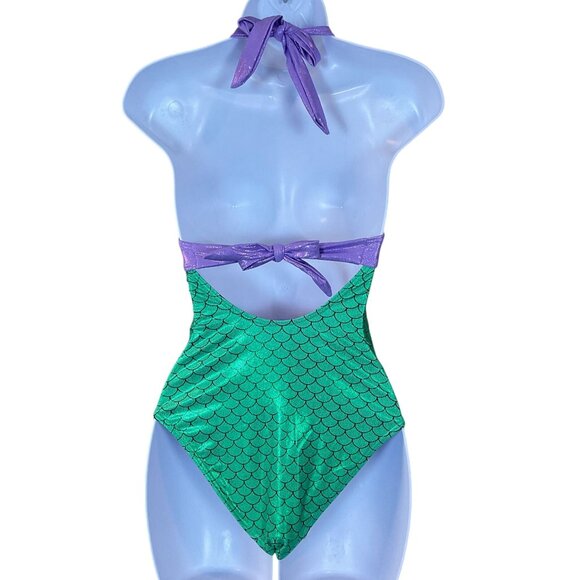 Disney The Little Mermaid Ariel Swimsuit Halter Ties Underwire Padded XS NWOT - Picture 4 of 9